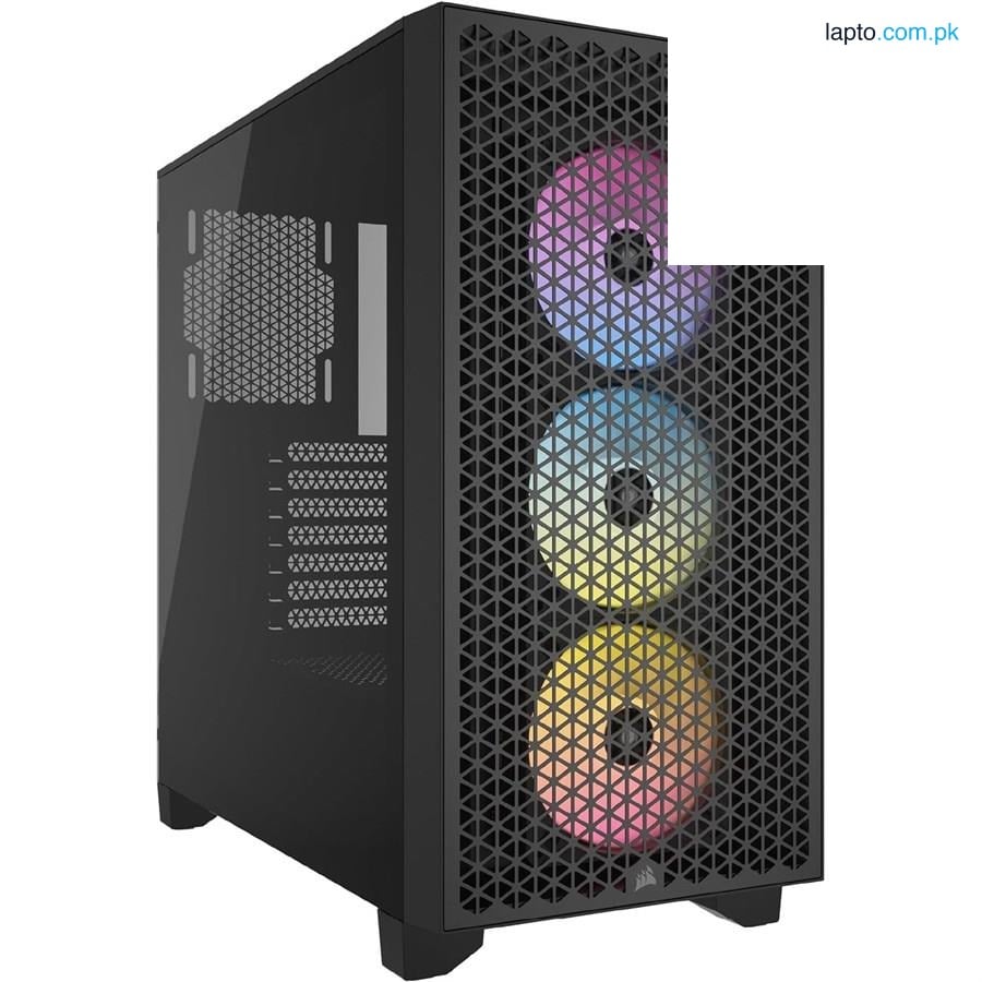 Corsair 3000D RGB AIRFLOW Mid-Tower PC Case - Black - CC-9011255-WW - Includes 3x AR120 RGB Fans