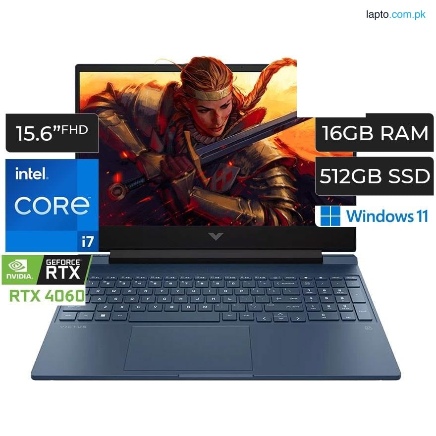 HP Victus 15 FA1657NR Gaming Laptop | Intel Core i7-13620H, 16GB RAM, 512GB SSD, RTX 4060 8GB | 15.6'' FHD 144Hz IPS Display - Performance Blue