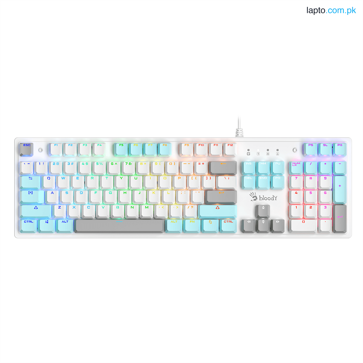 A4Tech Bloody S520N Mechanical Switch RGB Gaming Keyboard - ICY WHITE