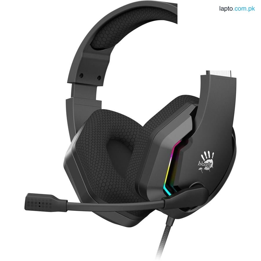 Bloody G260P Stereo Surround Sound Wired Gaming Headphone - RGB Backlit - 3.5mm Plug - Noise Cancelling Mic - Black