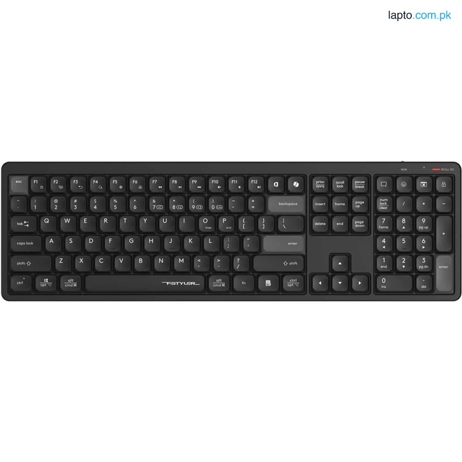 A4Tech FBX55C Bluetooth & 2.4G Wireless Keyboard Black, Quiet Typing, Scissor Switch - Black