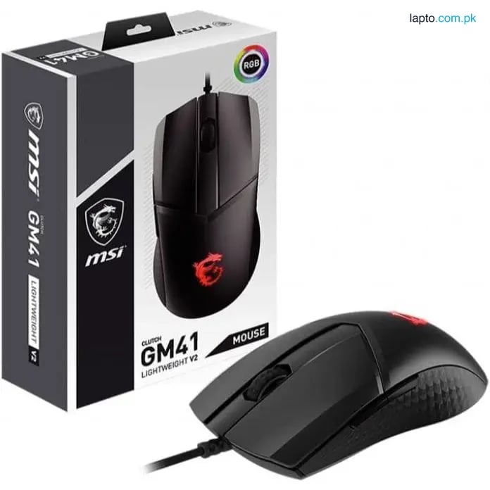 MSI Clutch GM41 Lightweight V2 Gaming Mouse - 16000 DPI Optical Sensor