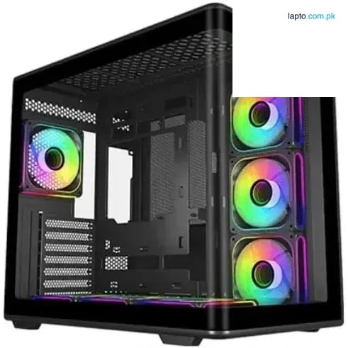 Cooler Master Elite 600 Mid-Tower Computer Case - 4x Pre-Installed Reverse ARGB Fans, Curved Glass Panel