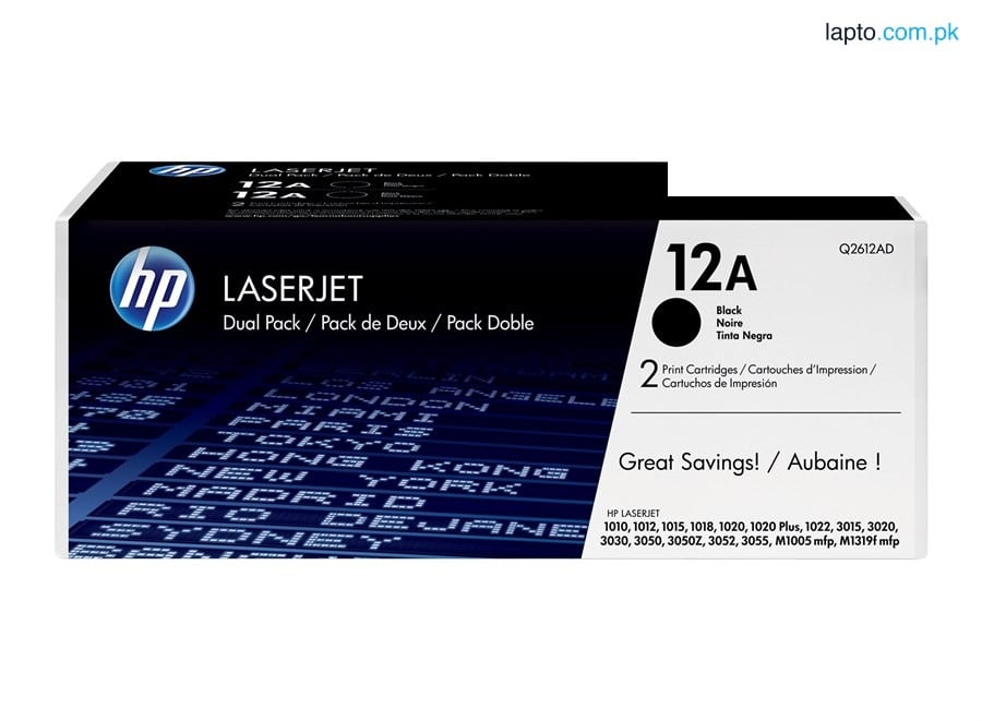 HP 12A Black Original LaserJet Toner Cartridge (Q2612AD)
