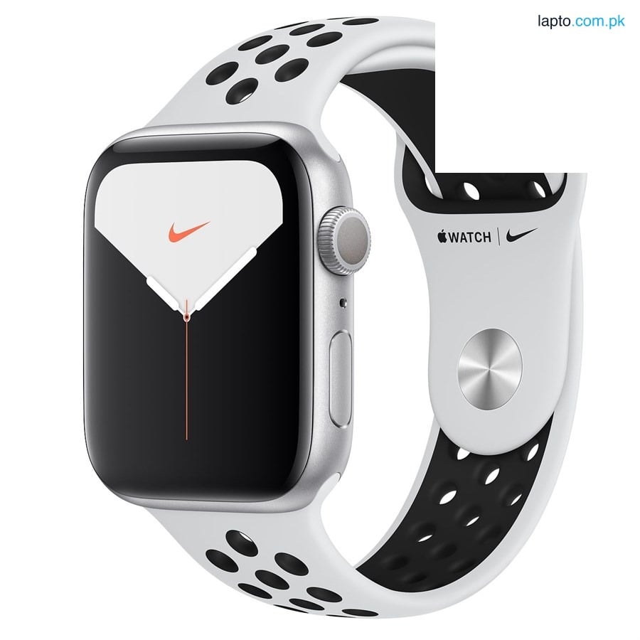 Apple Watch Series 5 (Nike+/GPS Only, 44mm, Silver Aluminum, Pure Platinum/Black Nike Sport Band), M