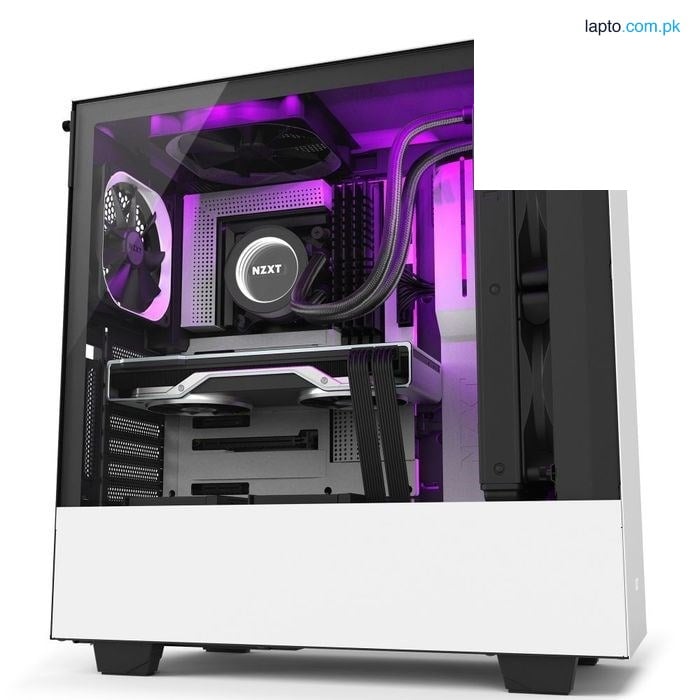 NZXT H510i Compact Mid-Tower Case with Lighting and Fan Control (Matte White)