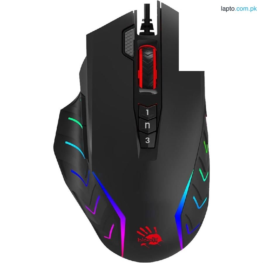 A4Tech Bloody J95s Gaming Mouse with 2-Fire RGB Animation (Black)