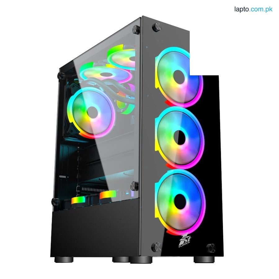 1stPlayer FIREDANCING series V2-A (Black) with 4 Fans ATX Gaming Case