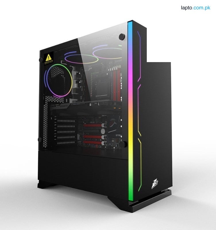 1stPlayer B6 (Black) BLACK.SIR Series With 3 Fans ATX Gaming Case