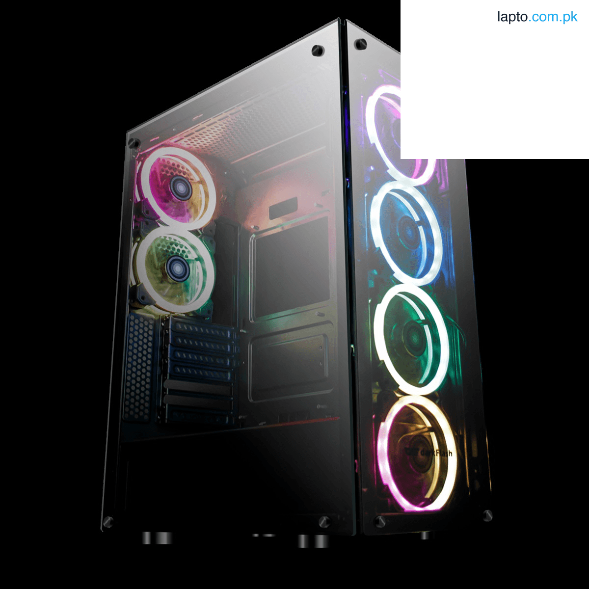 Aigo darkFlash Phantom Black Gaming Casing Tempered Glass Windows with 6pcs 120mm LED DR12 RGB Fans