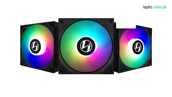 LIAN LI ST120 ADDRESSABLE RGB 120MM BLACK FAN WITH CONTROLLER - TRIPLE PACK