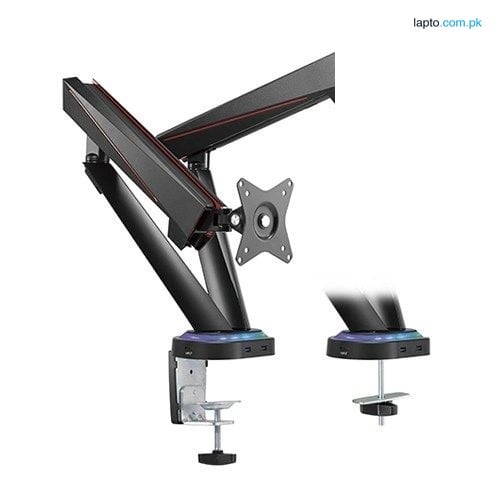 TWISTED MINDS RGB COUNTERBALANCE DUAL MONITOR ARM WITH USB/AUDIO/MIC PORTS (17-32") LDT39-C024U