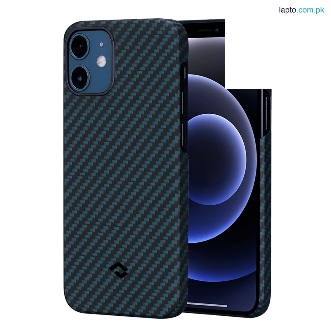 Pitaka iPhone 12 Black/Blue Twill