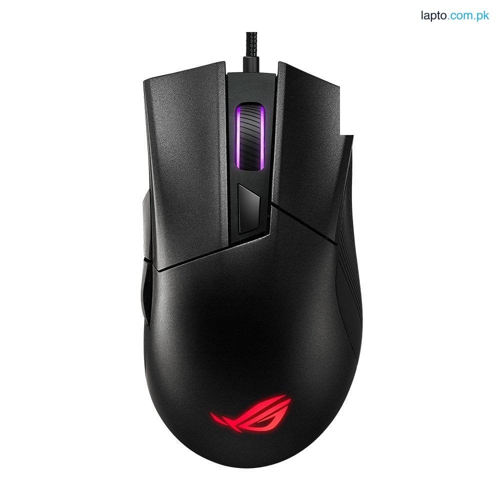 ASUS P507 ROG GLADIUS II CORE OPTICAL 6200-DPI RGB USB GAMING MOUSE)