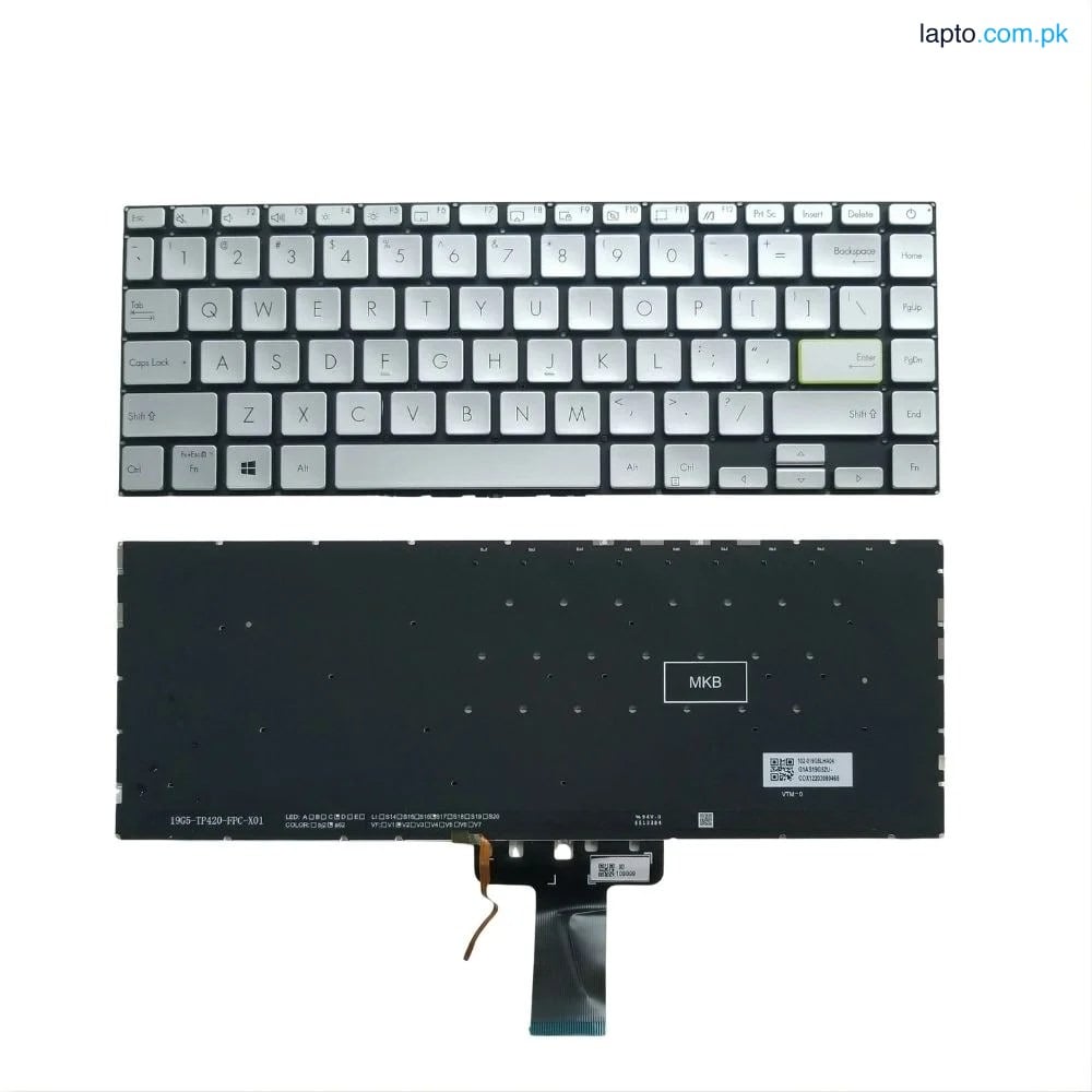 Asus X421 S433 S4600 V4050F US Layout Backlit Laptop Keyboard – Silver