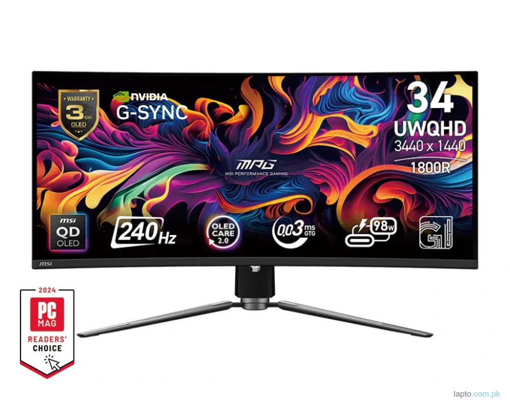 MSI MPG 341CQPX QD-OLED – 240Hz UWQHD Curved QD-OLED 34″ Gaming Monitor