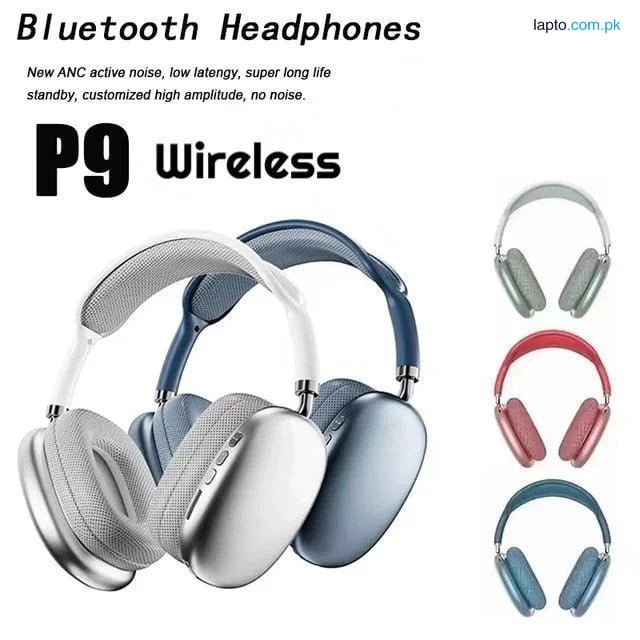 P9 Wireless Bluetooth Headphones with Microphone – Over-Ear Stereo Headset for iPhone, Android, Laptop, PC HD Sound Built-in Mic Foldable Design Rechargeable Ideal for Music, Gaming, Calls, Online Classes