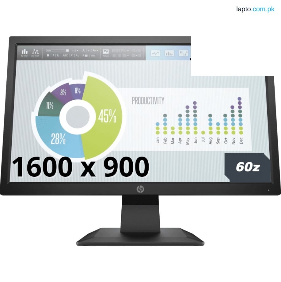 HP P204 19.5” LED Monitor | HD+ 1600x900 | HDMI + VGA + DP | Slim Business Display