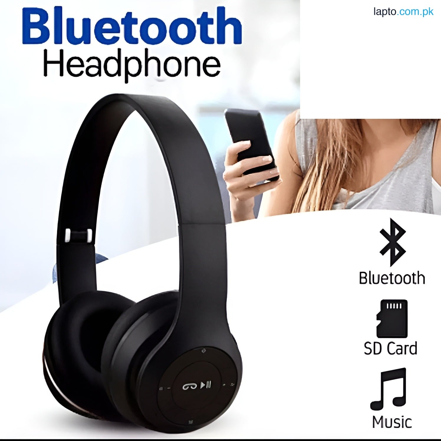 P47 Wireless Headphones - Bluetooth Foldable Headset with Microphone, FM Radio, TF Support - Perfect for PC, TV, Smartphones & Tablets