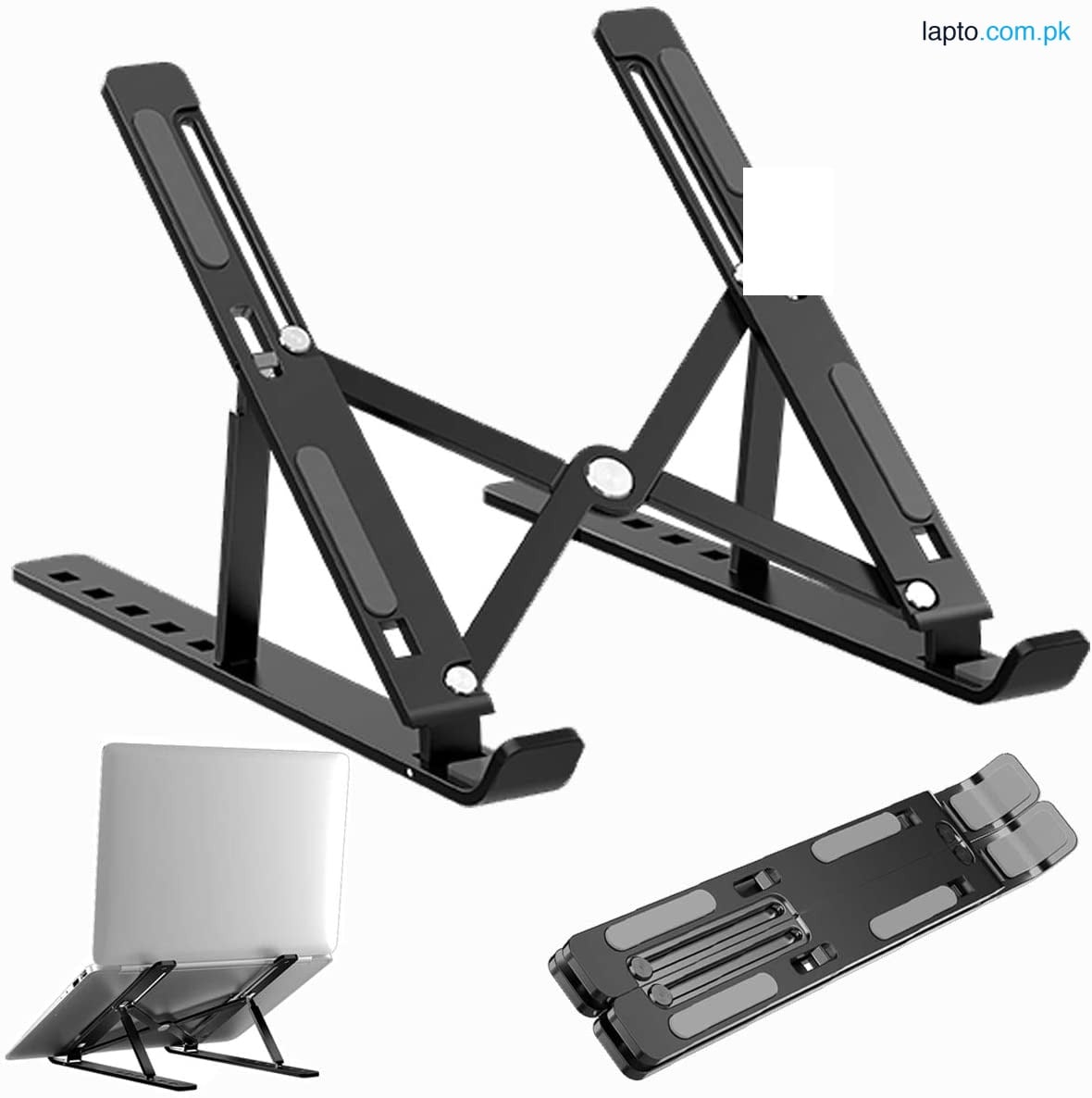 Portable Aluminum Laptop Stand / Metal Laptop Stand Adjustable Height Foldable Holder Riser For Computer Tablet Stand, 7 Angles Compatible with 15.6" Screens