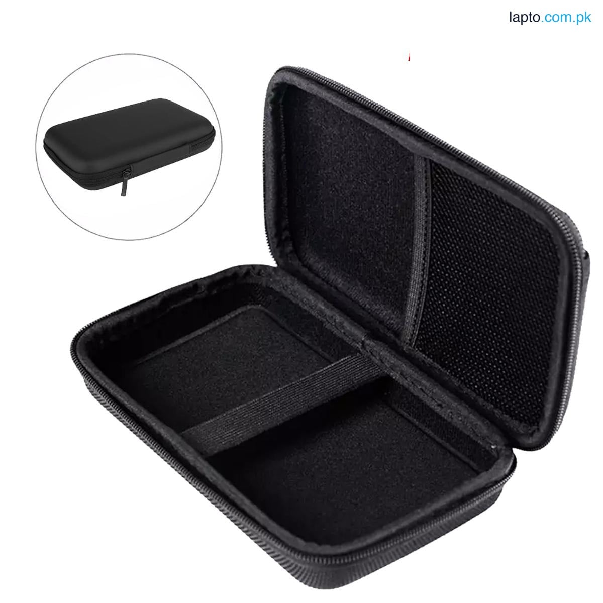 Energy - ENRG External Hard Disk Case Cover Drive Pouch Travel Carrying For HDD 2.5 SATA SSD Solid Memory Card Cable Black
