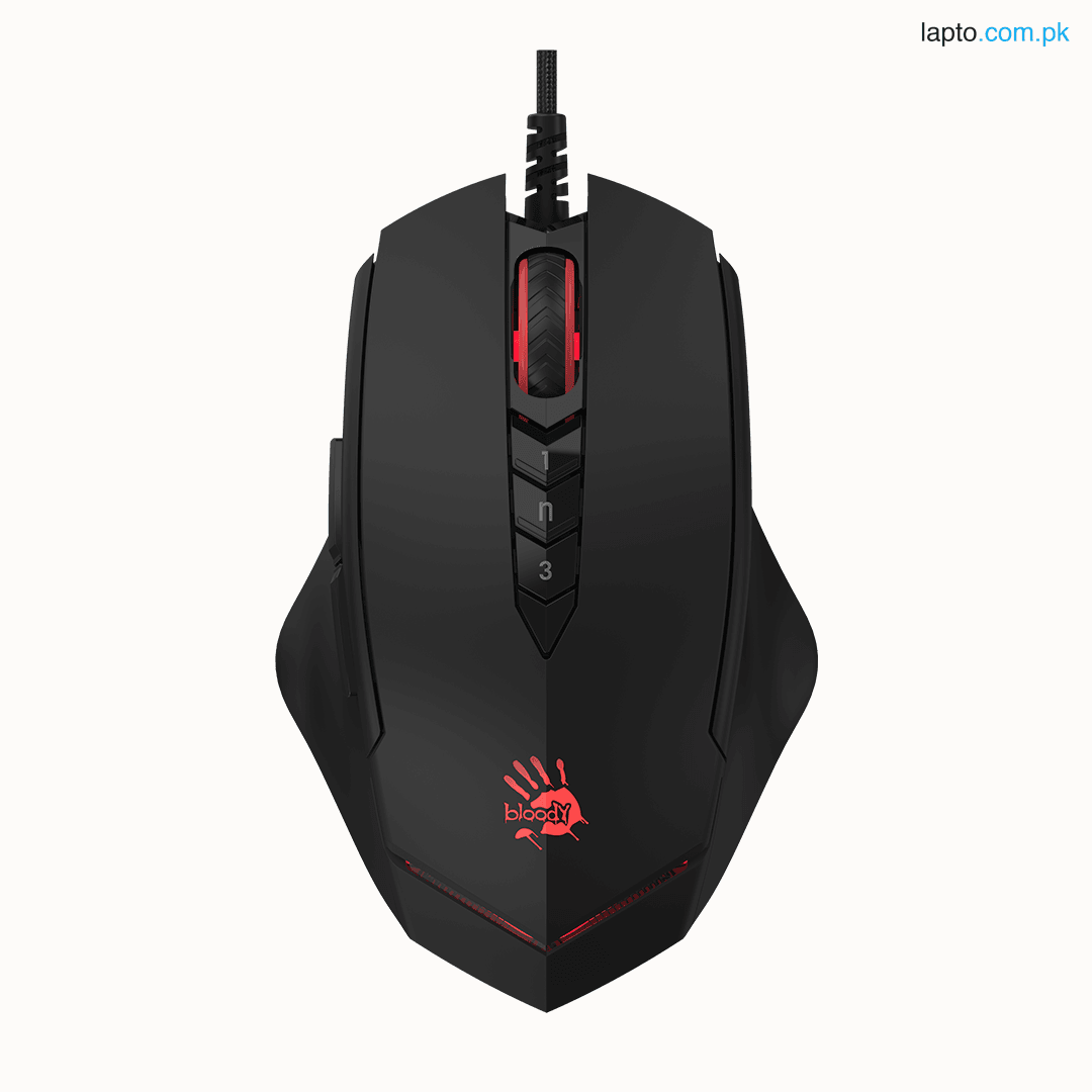 Bloody V8M - X’Glide Ultra Core 3 Gaming Mouse - Upto 3200 CPI - Ambidextrous Fit - Optical Engine - 106K Memory - 8 Buttons - Black