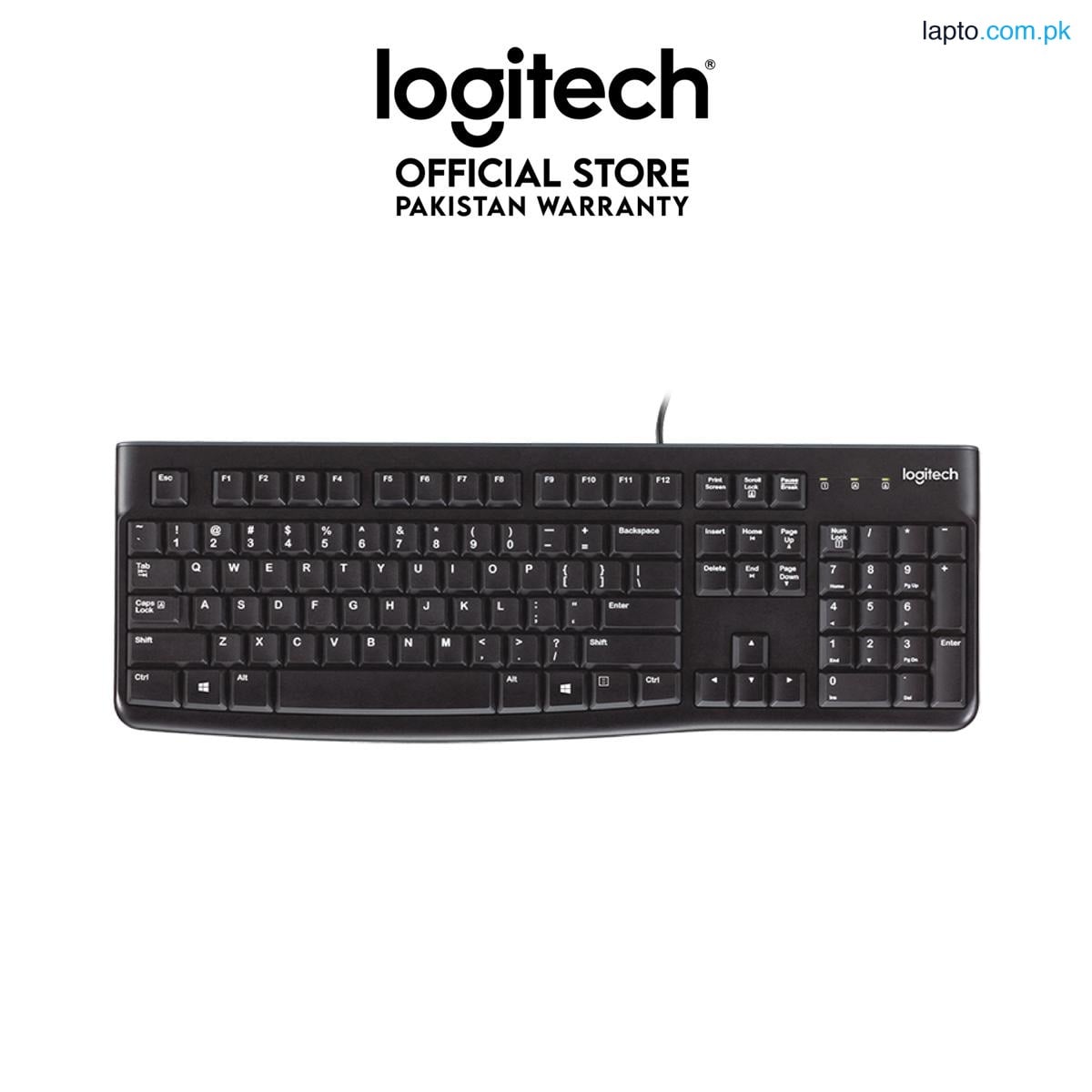 Logitech K120 Wired Keyboard for Windows, USB Plug-and-Play, Full-Size, Spill-Resistant Compatible with PC, Laptop