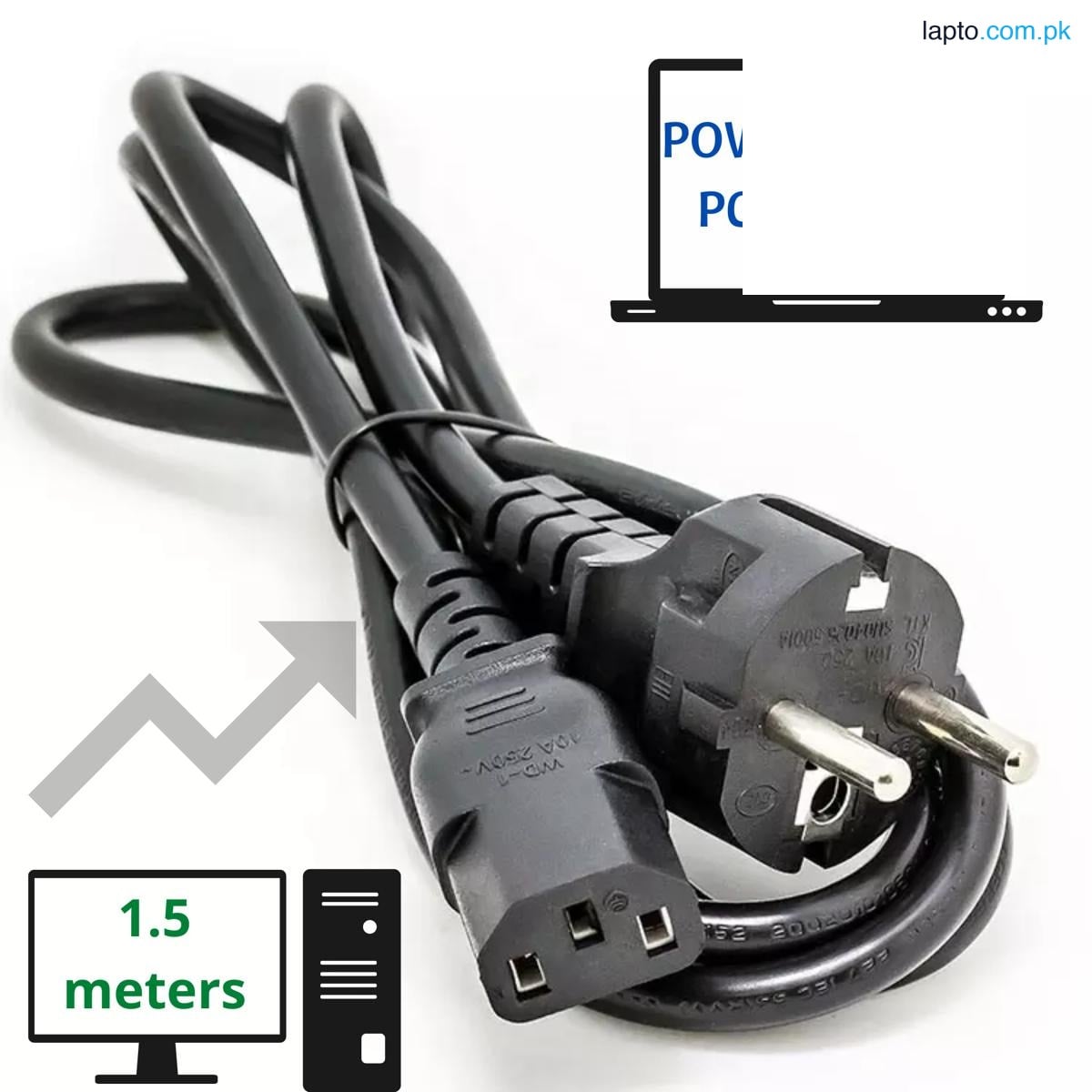 Power Cable for Desktop Computers Monitor LED LCD TV and other Electrical Equipment