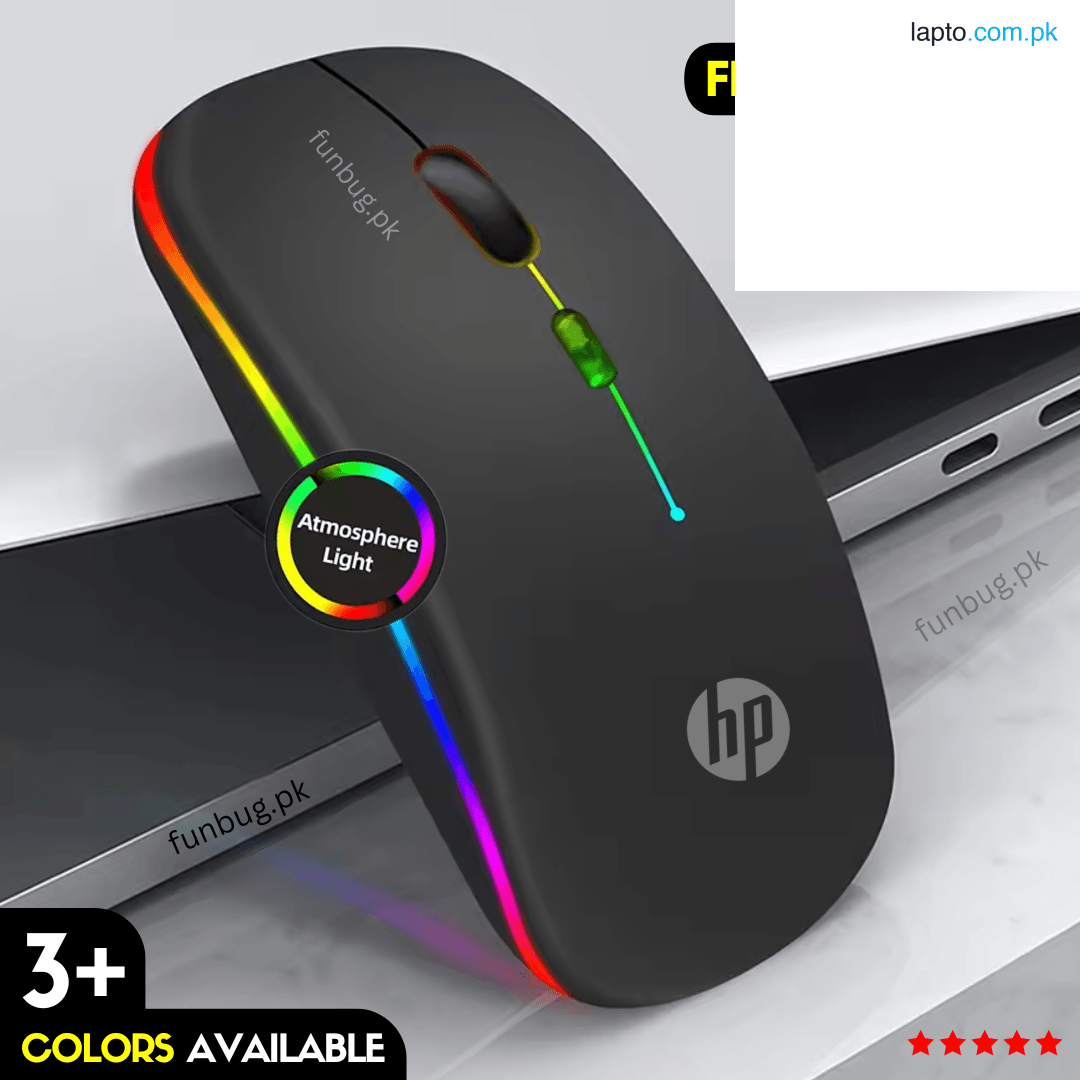 γORIGINALγ FunBug Dual Mode Rechargeable Wireless Bluetooth Gaming Mouse RGB with adjustable DPI ~ Silent Click, Ultra-thin Mini Wireless 2.4G Optical Mouse with MousePad for Laptop, PC, Computer, Mobile, MacBook, iPad, Tablet, Smart LED TV