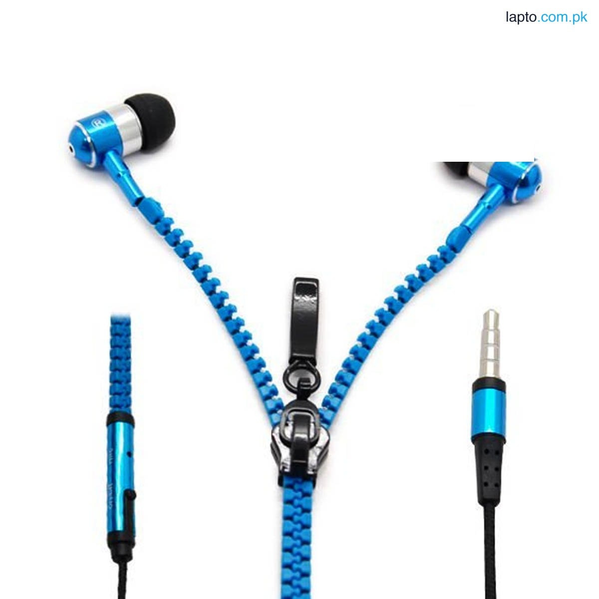 Zipper Style Metal In Ear Headphones with Mic Lightweight Tangle Free Handsfree for Smartphones