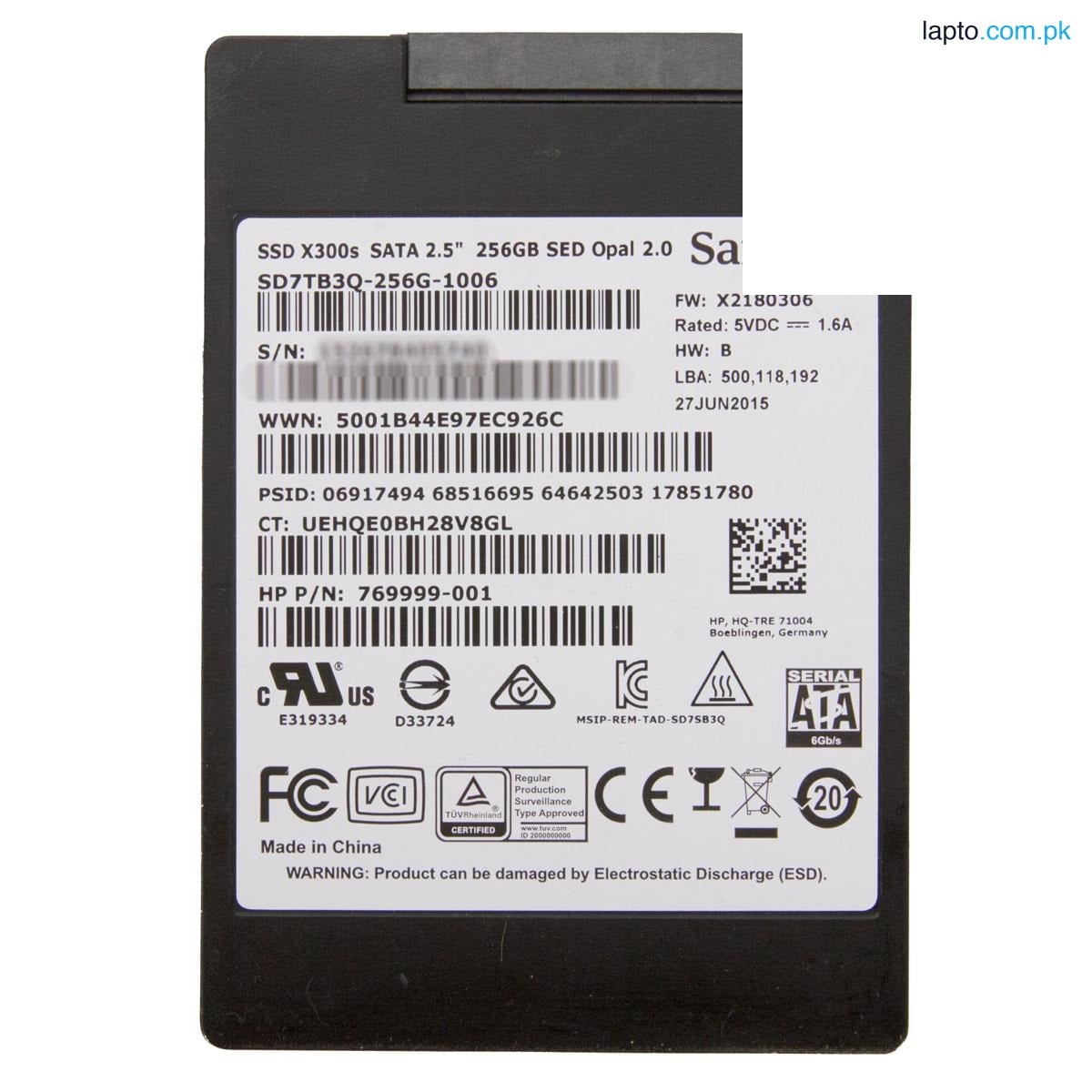 SanDisk SSD X300s SATA 6Gbps 2.5" 256GB OPAL SD7UB3Q-256GB-1001 Solid State