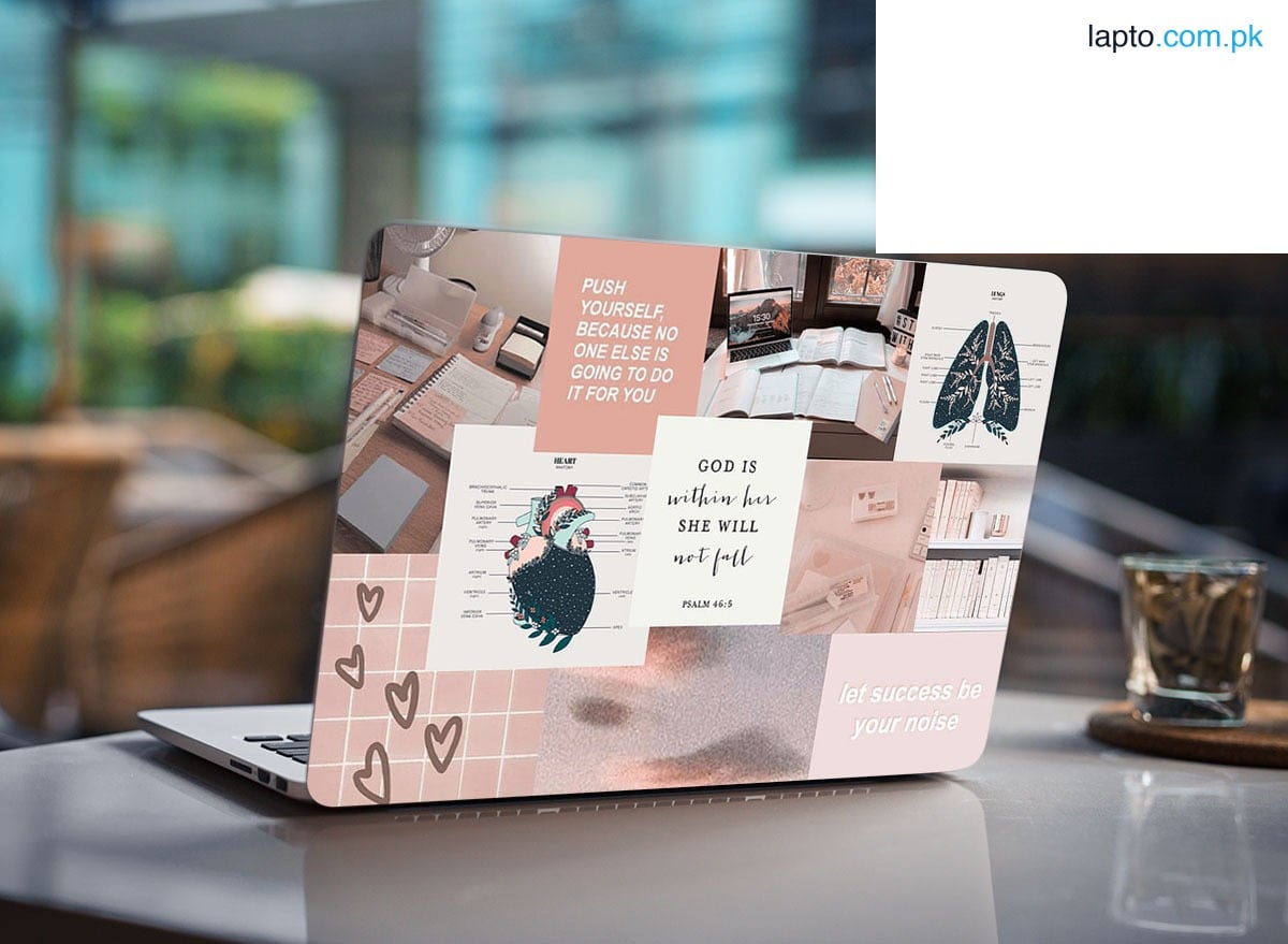 future doctor surgeon light pink collage study aesthetic Laptop Back Vinyl Skin Sticker 13 13.3 14.6 15 15.4 15.6 Inches Laptop Skin Stickers