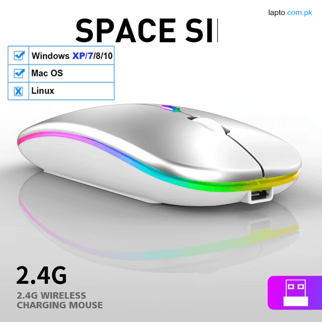 Wireless Mouse USB Rechargeable LED Bluetooth-compatible RGB Mouse