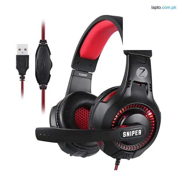 Echelon Zoook Sniper Professional Gaming Headset PRO 40mm neodymium Gaming Headphones With USB Earphone Headphone for PC, PS4, Xbox One, Ergonomic Design USB jack LED light 3.5mm audio jack Professional Headset For Gaming