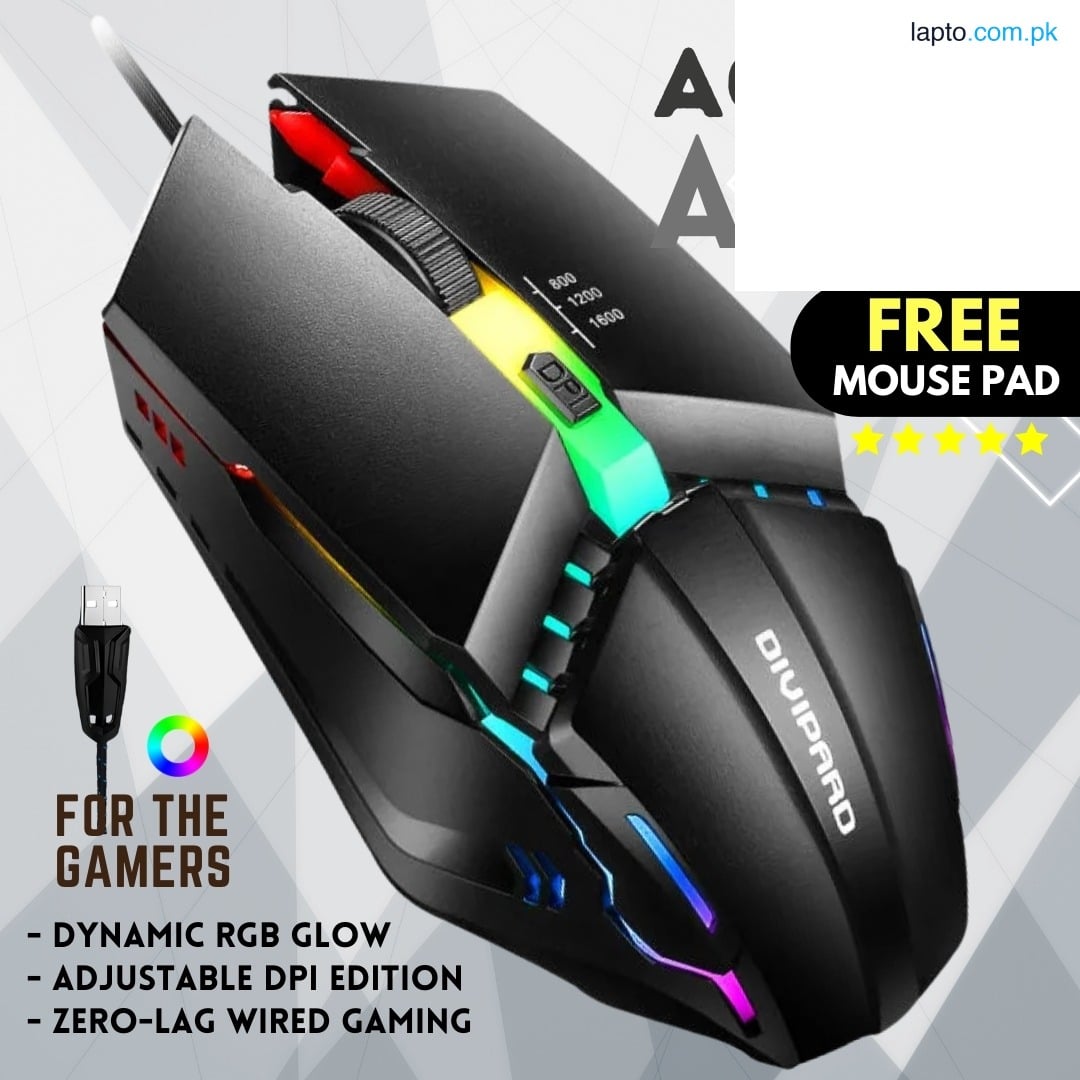 AMG2 Wired RGB Gaming Mouse (Aura Black & Pearl White) | Ergonomic Mechanical Design with Braided Cable & 3-Level DPI | Breathing LED Light Optical Pro Gamer Mouse for PC, Laptop & Mac | Ultimate Esports Desk Setup