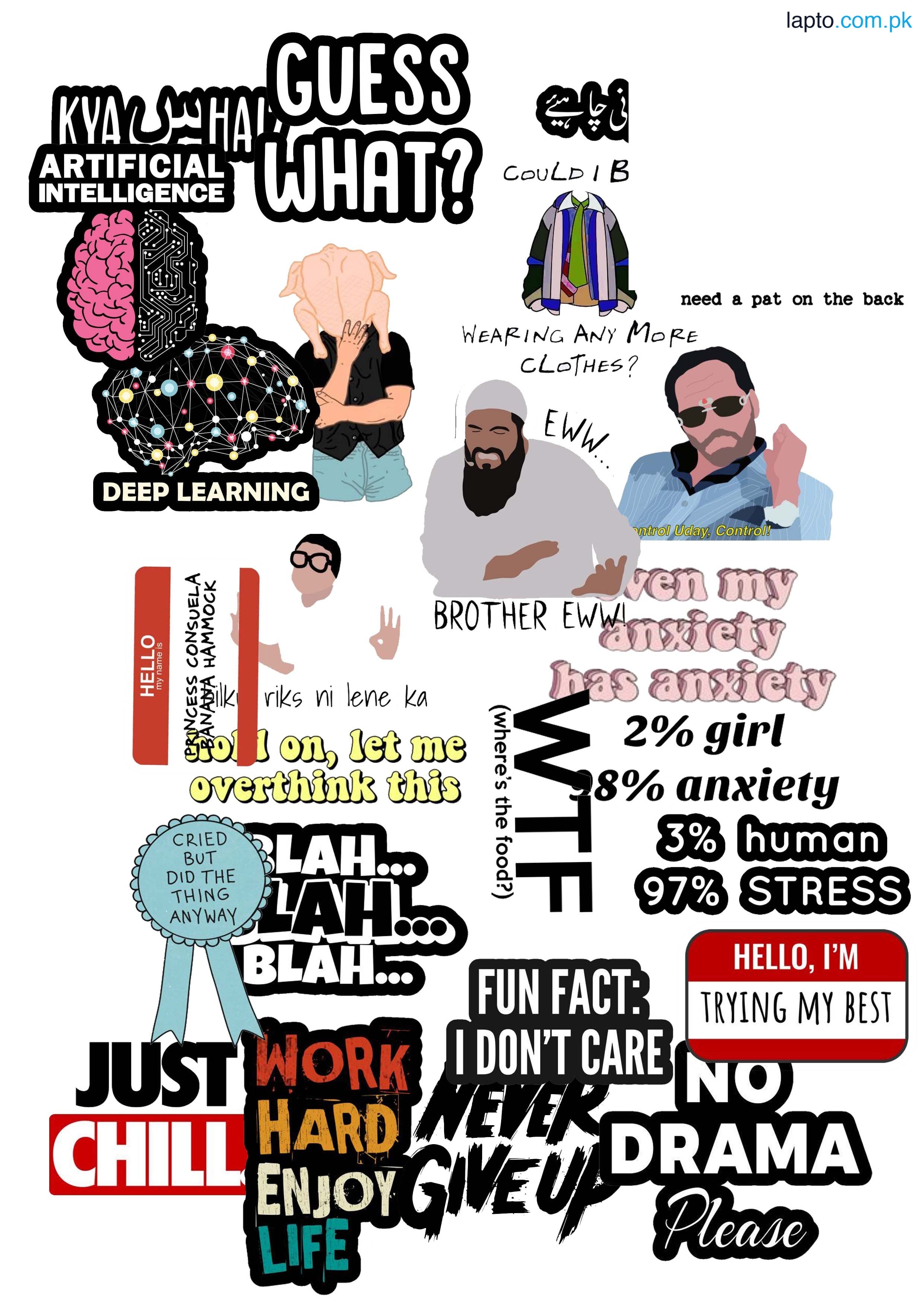 Friendship Stickers for Laptop - Size 2 inch to 2.5 inch approx Pack Of 25 Stickers - Boys\Girls Stickers -Sticker For Mobile Aesthetic Friend Sticker Funny Sticker Urdu quote Sticker