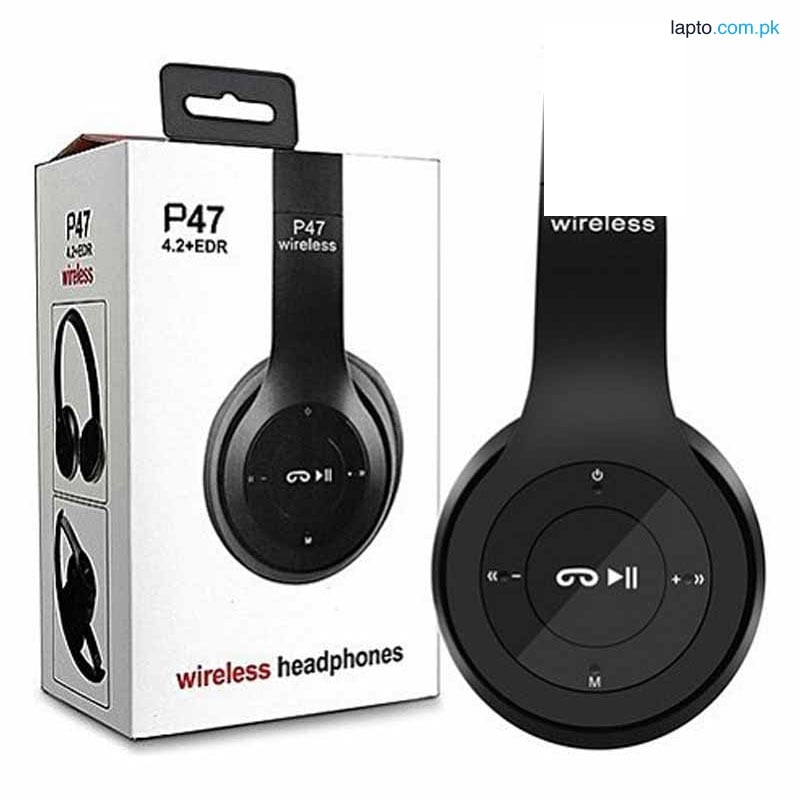Wireless Headphones, P47 Bluetooth Foldable Headset with Microphone Support FM Radio TF for PC TV Smart Phones & Tablets Etc