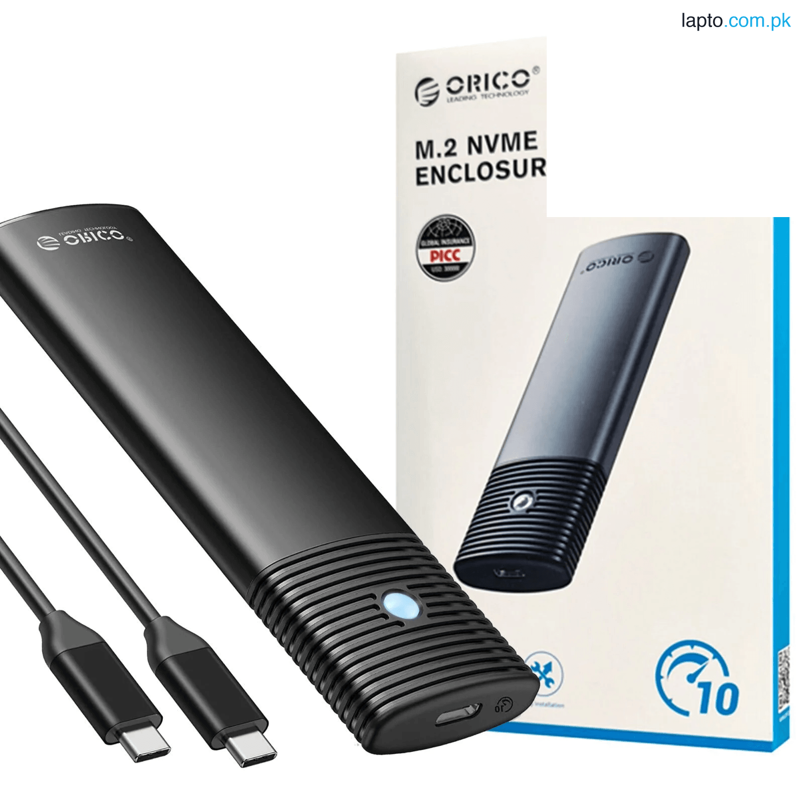 ORICO M2 SSD Enclosure NVMe NGFF 10Gbps PCIe M.2 SSD Case Portable USB C 3.2Gen2 Tool Free External Adapter with Metal Heat Sink