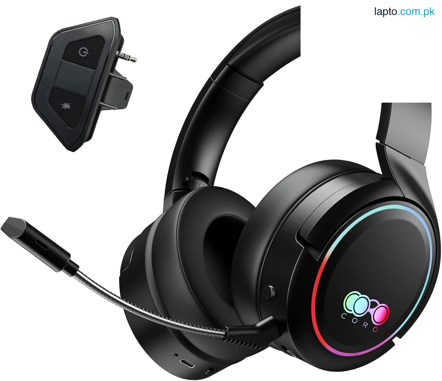 CORO Wireless Gaming Headset, Bluetooth Headphones with Microphone, 2.4GHz Wireless Headphones Over-Ear Headphones Surround Sound, Ultra Low Latency for PC, PS4, PS5, Xbox, Switch, Laptop