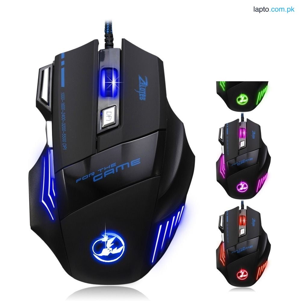 G5 Wired Gaming Mouse RGB Gaming Mouse 7 Keys Ergonomic Mice 4-gear Adjustable DPI for PC Desktop Computer Black