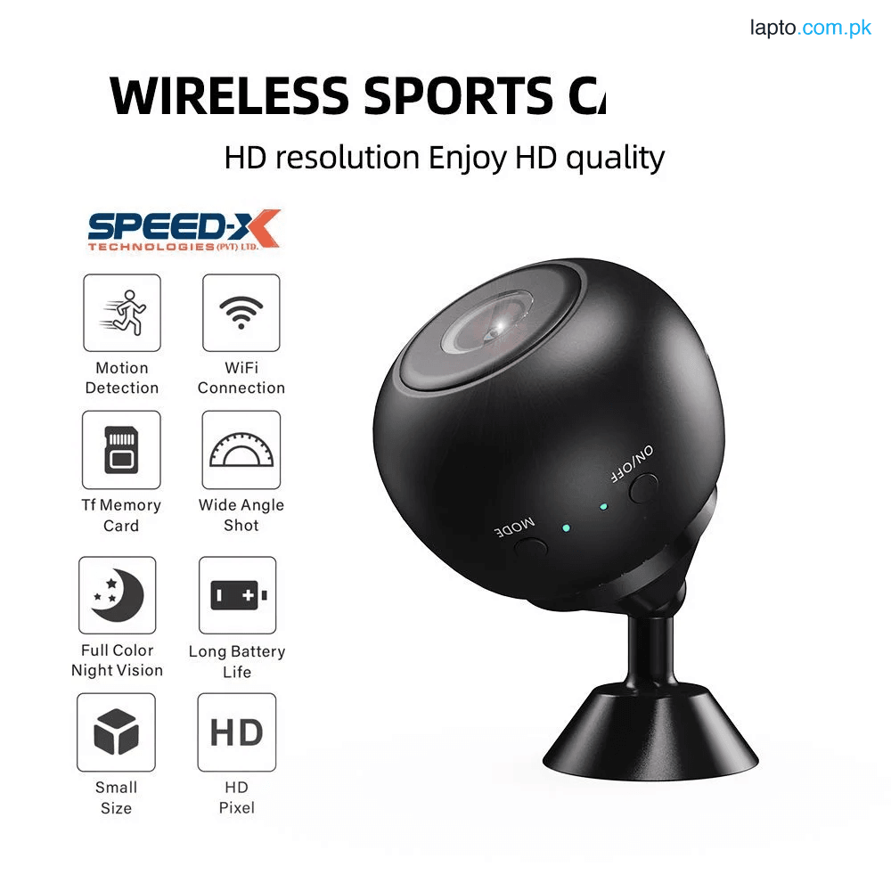 Speed-X A10 1080p HD 2MP WiFi Mini Camera with Pix Link App – Magnetic, Night Vision, Motion Detection
