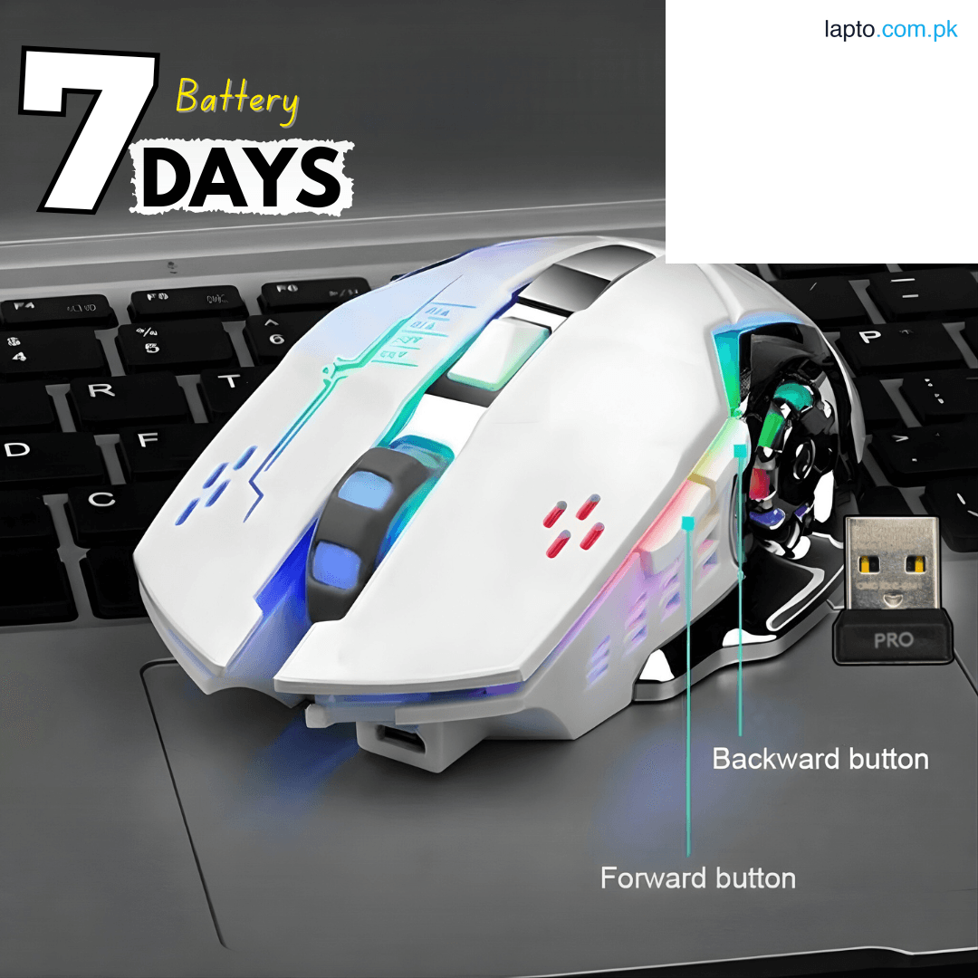 Top Rated Bluetooth Wireless Gaming Mouse RGB with 6 Buttons & 3-Levels DPI Control - 2.4G Optical Mouse with Free MousePad for Girls PC, Gaming, Laptop, Pubg, Mobile, iPad, Mac OS, Windows