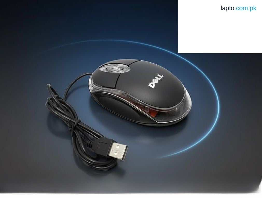 Dell Wired Optical Mouse USB β Comfortable Grip, Fast Response, For Computer, Laptop & Office Use