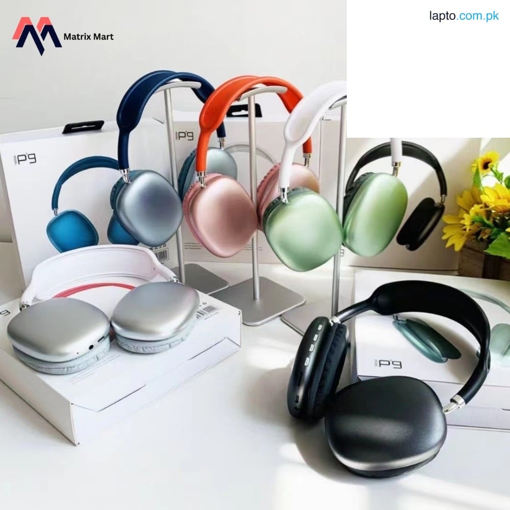 P9 Wireless Bluetooth Headphones - HiFi Stereo Over-Ear Headset With Built-in Mic, Long Battery Life & Comfortable Fit - Sports Headphones for iPhone, Tablet, PC