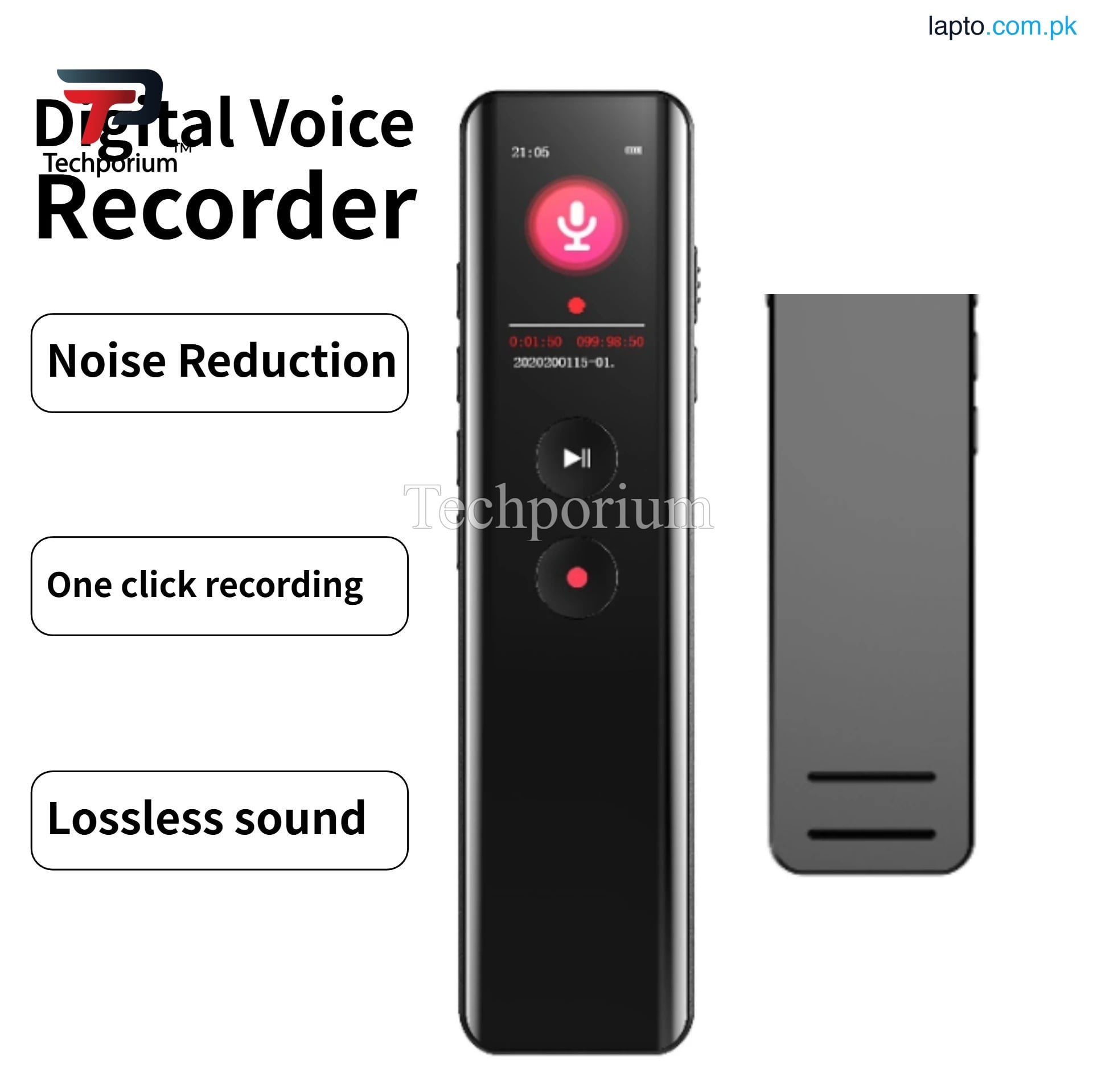 New Remax RP3 Multimedia Digital Voice Recorder 64GB – Portable Audio Recording Device with High-Quality Sound, Noise Reduction, Built-in Microphone, USB Rechargeable, Long Battery Life, Compact & Lightweight for Lectures, Meetings, Interviews & Classes