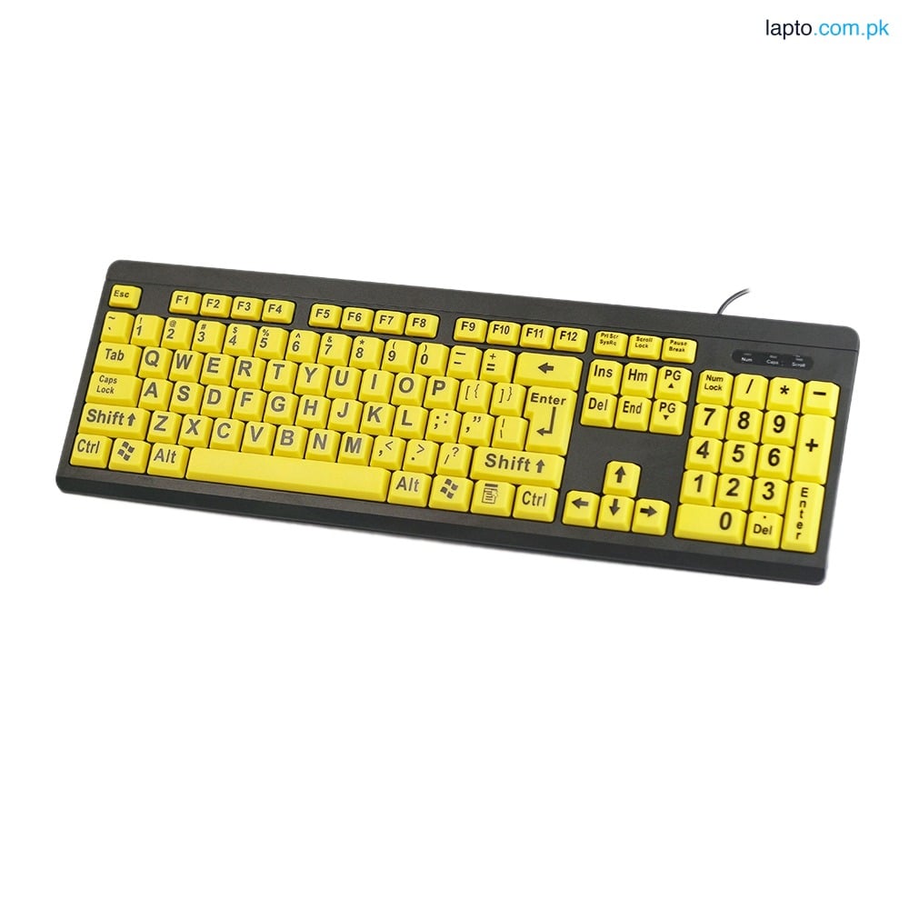 T801 Keyboard, USB Wired Large Character Portable Gaming Keyboard for the Elderly and Children