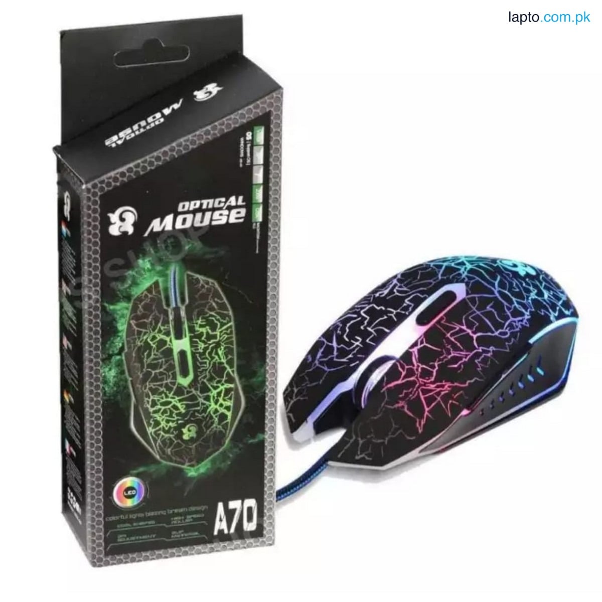 Optical Mouse A70 Gaming Mouse 6 Button With Changing Color - 20919 iE-22