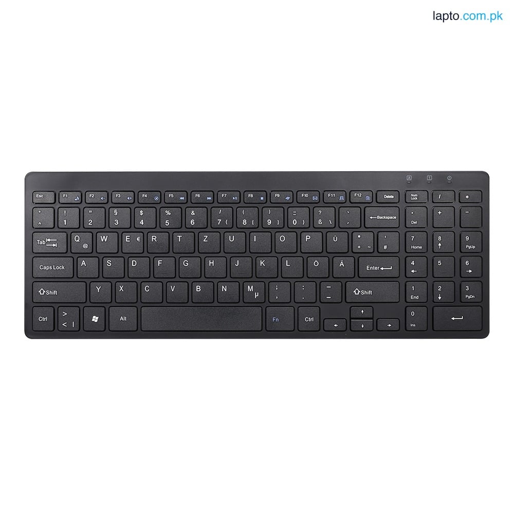 2.4G Wireless Keyboard Ultra-thin Wireless Keyboard Mute Keyboard 95 Keys Wireless Keyboard for PC Black German