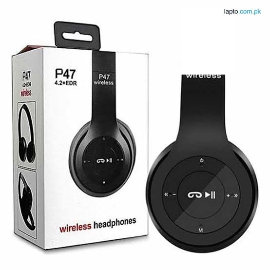 P47 Wireless Bluetooth Headphones | HiFi Sound Foldable Headset with Mic | Over Ear Stereo Headphones for Mobile, Laptop & PC