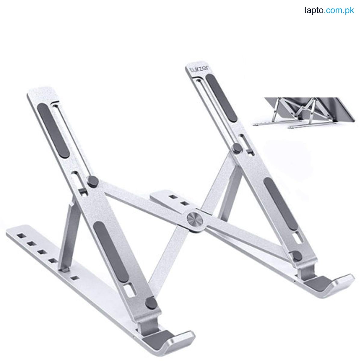 Premium Adjustable Metal Laptop Stand – Foldable, Portable, Ergonomic Holder for MacBook, Notebook & Tablets | Aluminum Alloy Cooling Stand